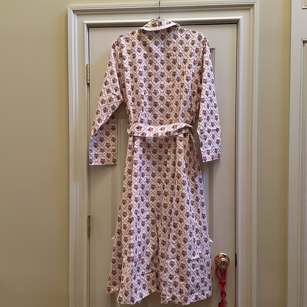 Mrs. Alice Pink Bouquet Dressing Gown Floral Patterned Robe House Dress SzXS-S - Picture 8 of 10